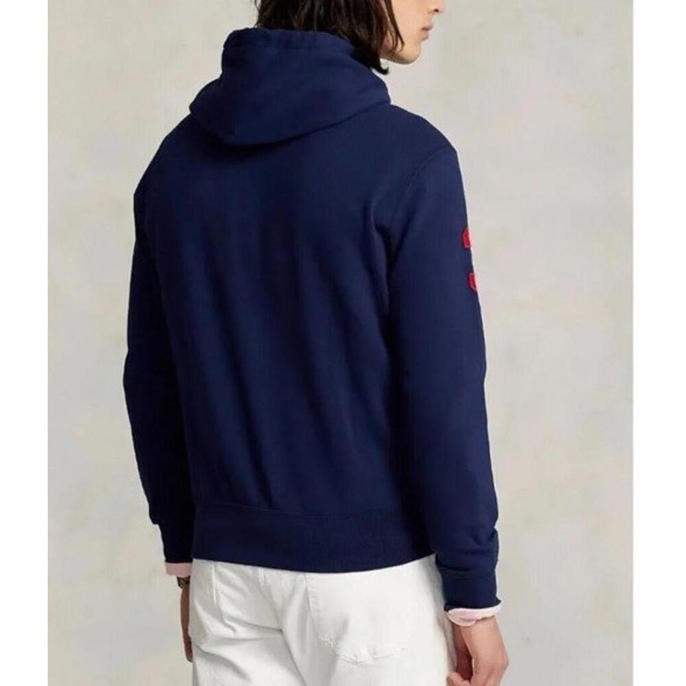 $208 NEW Polo Ralph Lauren Triple Pony Fleece BIG&TALL  2XLT Hoodie Men's  Blue - Picture 2 of 8